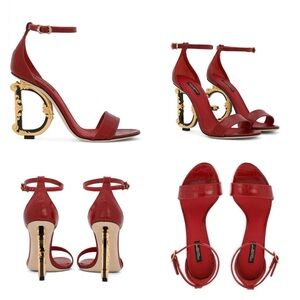 Like new Dolce & Gabbana Baroque DG 105mm leather sandals $1,475